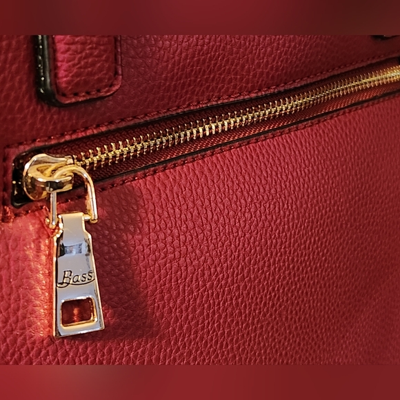 Bass Cranberry Red, Satchel Bag/w Matching clutch bag and Billfold NWOT - Picture 5 of 16